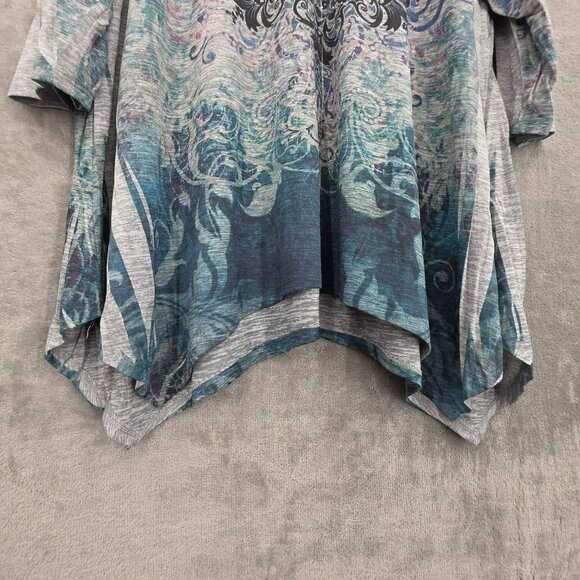 Exclusive One Sublimation Y2K Top 2X Grey Black Green Purple Bling Retro Witchy - Picture 7 of 12